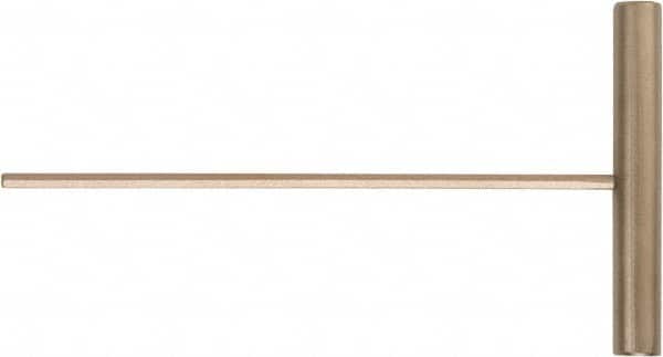 Ampco - 3mm Hex, T-Handle, Nonsparking Hex Key - 150mm OAL, Beryllium Copper Alloy & Nickel Aluminum Bronze, Metric System of Measurement - Benchmark Tooling
