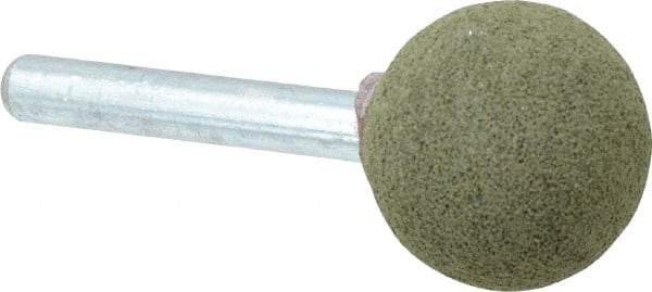 Grier Abrasives - 1" Max Diam x 2" Long, Ball A25, Rubberized Point - Coarse Grade, Aluminum Oxide, Mounted - Benchmark Tooling