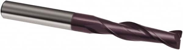 Guhring - 1/2", 2" LOC, 1/2" Shank Diam, 4-1/2" OAL, 2 Flute, Solid Carbide Square End Mill - Single End, FIREX Finish, Spiral Flute, 30° Helix, Right Hand Cut, Right Hand Flute, Series 3088 - Benchmark Tooling