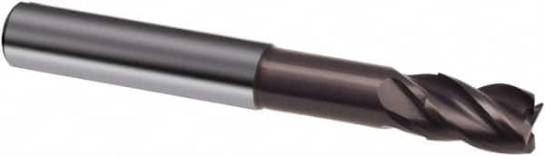 Guhring - 20mm, 26mm LOC, 20mm Shank Diam, 126mm OAL, 4 Flute, Solid Carbide Square End Mill - Single End, Nano-A Finish, Spiral Flute, 36/38° Helix, Centercutting, Right Hand Cut, Right Hand Flute, Series 3806 - Benchmark Tooling