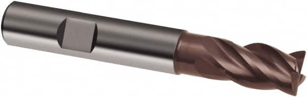 Guhring - 8mm, 12mm LOC, 8mm Shank Diam, 58mm OAL, 4 Flute, Solid Carbide Square End Mill - Single End, Nano-A Finish, Spiral Flute, 36/38° Helix, Centercutting, Right Hand Cut, Right Hand Flute, Series 3805 - Benchmark Tooling