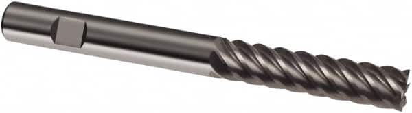 Guhring - 10mm, 40mm LOC, 10mm Shank Diam, 100mm OAL, 6 Flute, Solid Carbide Square End Mill - Single End, Uncoated, Spiral Flute, 45° Helix, Right Hand Cut, Right Hand Flute, Series 3313 - Benchmark Tooling