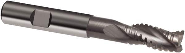 Guhring - 20mm, 38mm LOC, 20mm Shank Diam, 126mm OAL, 3 Flute, Solid Carbide Square End Mill - Single End, Uncoated, Spiral Flute, 29/30/31° Helix, Centercutting, Right Hand Cut, Right Hand Flute, Series 3471 - Benchmark Tooling