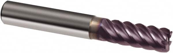 Guhring - 10mm, 22mm LOC, 10mm Shank Diam, 72mm OAL, 6 Flute, Solid Carbide Square End Mill - Single End, FIREX Finish, Spiral Flute, 45° Helix, Right Hand Cut, Right Hand Flute, Series 3563 - Benchmark Tooling