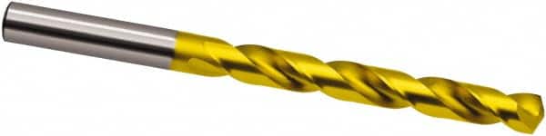 Guhring - 6.2mm 130° Cobalt Jobber Drill - TiN Finish, Right Hand Cut, Spiral Flute, 101mm OAL, Cone Relief Point - Benchmark Tooling