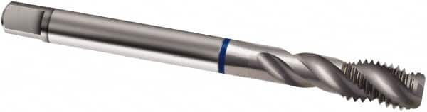 Guhring - 5/8-11 UNC 4 Flute 2B Modified Bottoming Spiral Flute Tap - Cobalt, Bright Finish, 110mm OAL, Right Hand Flute, Right Hand Thread, H5/H6, Series 1986 - Exact Industrial Supply