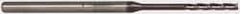 Accupro - 0.075", 1/2" LOC, 1/8" Shank Diam, 2-1/2" OAL, 3 Flute, Solid Carbide Square End Mill - Single End, AlTiN Finish, Spiral Flute, 30° Helix, Centercutting, Series Miniature - Benchmark Tooling