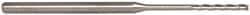 Accupro - 0.065", 1/2" LOC, 1/8" Shank Diam, 2-1/2" OAL, 3 Flute, Solid Carbide Square End Mill - Single End, Uncoated, Spiral Flute, 30° Helix, Centercutting, Series Miniature - Benchmark Tooling