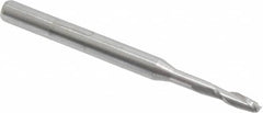 Accupro - 5/64", 1/4" LOC, 1/8" Shank Diam, 1-1/2" OAL, 2 Flute, Solid Carbide Square End Mill - Single End, Uncoated, Spiral Flute, 30° Helix, Centercutting, Right Hand Cut, Right Hand Flute - Benchmark Tooling