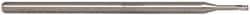 Accupro - 0.06", 0.09" LOC, 1/8" Shank Diam, 2-1/2" OAL, 3 Flute, Solid Carbide Square End Mill - Single End, Uncoated, Spiral Flute, 30° Helix, Centercutting, Series Miniature - Benchmark Tooling