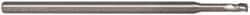 Accupro - 0.09", 0.135" LOC, 1/8" Shank Diam, 2-1/2" OAL, 3 Flute, Solid Carbide Square End Mill - Single End, Uncoated, Spiral Flute, 30° Helix, Centercutting, Series Miniature - Benchmark Tooling