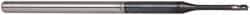 Accupro - 0.06", 0.09" LOC, 1/8" Shank Diam, 2-1/2" OAL, 3 Flute, Solid Carbide Square End Mill - Single End, AlTiN Finish, Spiral Flute, 30° Helix, Centercutting, Series Miniature - Benchmark Tooling
