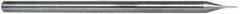 Accupro - 1/64", 0.022" LOC, 1/8" Shank Diam, 2-1/2" OAL, 3 Flute, Solid Carbide Square End Mill - Single End, Uncoated, Spiral Flute, 30° Helix, Centercutting, Right Hand Cut, Right Hand Flute, Series Miniature - Benchmark Tooling