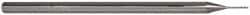 Accupro - 0.02", 0.1" LOC, 1/8" Shank Diam, 2-1/2" OAL, 3 Flute, Solid Carbide Square End Mill - Single End, Uncoated, Spiral Flute, 30° Helix, Centercutting, Series Miniature - Benchmark Tooling