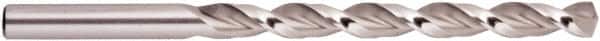 National Twist Drill - #5 135° High Speed Steel Jobber Drill - Bright Finish, Right Hand Cut, Parabolic Flute, Straight Shank, 3-3/4" OAL, Split Point - Benchmark Tooling
