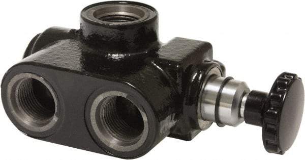 Parker - 30 GPM 3/4 Inlet Cast Iron Hydraulic Control Valve - 1-1/16 - 12 Thread, 3,000 psi, 4" Wide x 6.62" Long - Benchmark Tooling