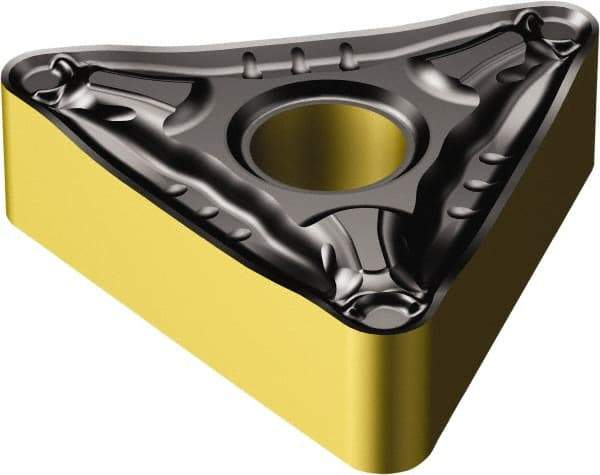 Sandvik Coromant - TNMG431 PM Grade 4335 Carbide Turning Insert - TiCN/AI2O3/TiN Finish, 60° Triangle, 1/2" Inscr Circle, 3/16" Thick, 1/64" Corner Radius - Benchmark Tooling