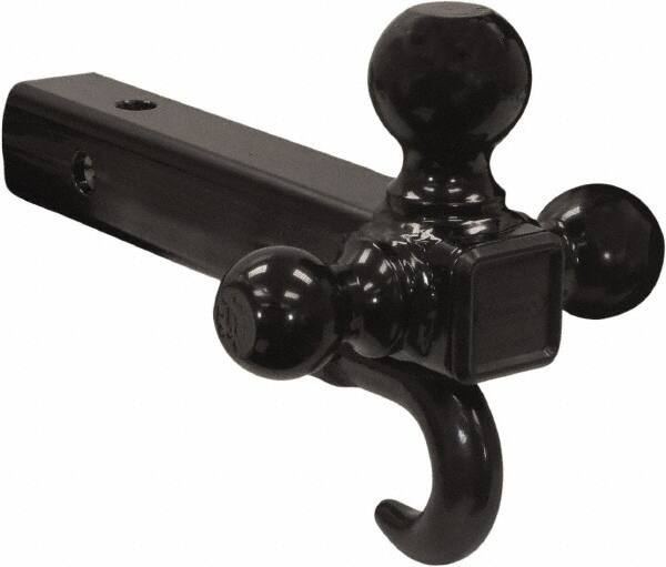 Buyers Products - 6,000, 7,500 & 10,000 Lb Capacity, 9-1/4" Long, 2" Shank, Triball Hitch Drawbar with Hook - Vehicle Class 3 & 4, 5/8" Ball Hole Diam, 1-7/8, 2 & 2-5/16" Ball Diam - Benchmark Tooling