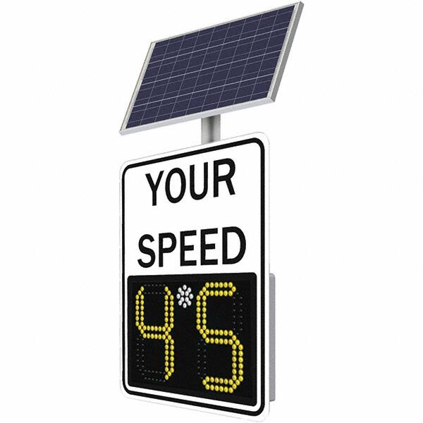 TrafficLogix - "Your Speed", 23" Wide x 29" High, Aluminum Speed Limit Signs - Black on White, High Intensity Reflectivity, Rectangle, Post Mount - Benchmark Tooling