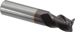 Guhring - 1/2", 5/8" LOC, 1/2" Shank Diam, 2-1/2" OAL, 3 Flute, Solid Carbide Square End Mill - Single End, FIREX Finish, Spiral Flute, 45° Helix, Centercutting, Right Hand Cut, Right Hand Flute, Series 3086 - Benchmark Tooling