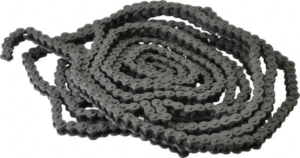 Morse - 1/4" Pitch, ANSI 25, Single Strand Roller Chain - Chain No. 25, 10 Ft. Long, 0.13" Roller Diam, 1/8" Roller Width - Benchmark Tooling