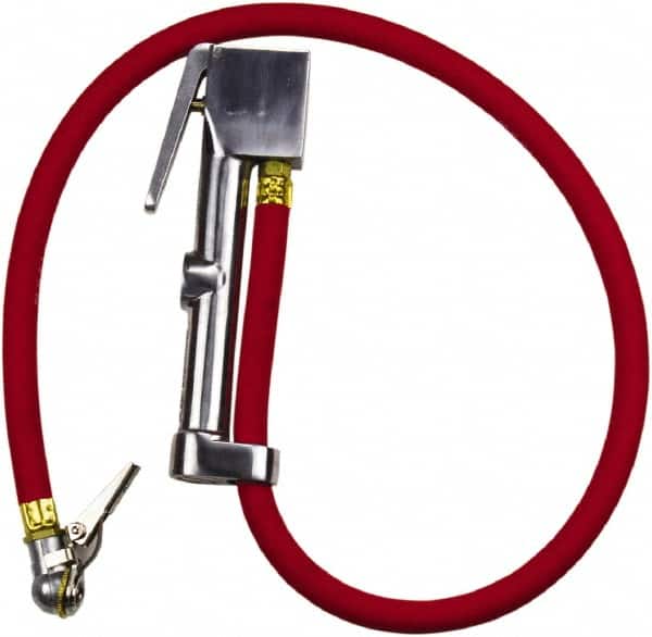 Milton - 160 Max psi Closed Check Aluminum/EPDM Inflator Gauge - Ball Foot with Clip Chuck, 1/4 FNPT, 10 to 160 psi Pressure Range - Benchmark Tooling