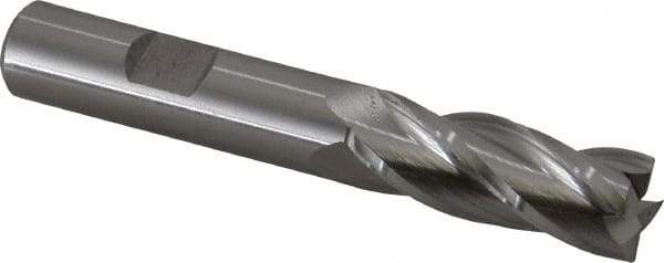 Hertel - 13.5mm, 1-3/8" LOC, 1/2" Shank Diam, 3-3/8" OAL, 4 Flute, Cobalt Square End Mill - Single End, Uncoated, 30° Helix, Centercutting, Right Hand Cut - Benchmark Tooling