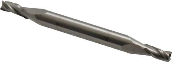 Hertel - 1/8", 1/4" LOC, 3/16" Shank Diam, 2" OAL, 3 Flute, Solid Carbide Square End Mill - Double End, Uncoated, 30° Helix, Centercutting - Benchmark Tooling