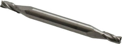 Hertel - 1/8", 1/4" LOC, 3/16" Shank Diam, 2" OAL, 3 Flute, Solid Carbide Square End Mill - Double End, Uncoated, 30° Helix, Centercutting - Benchmark Tooling