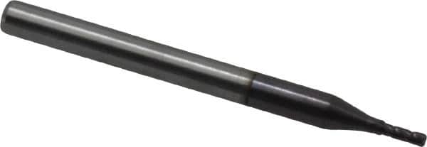 Hertel - 3/64", 9/64" LOC, 1/8" Shank Diam, 1-1/2" OAL, 4 Flute, Solid Carbide Square End Mill - Single End, AlTiN Finish, Spiral Flute, 30° Helix, Centercutting, Right Hand Cut, Right Hand Flute - Benchmark Tooling