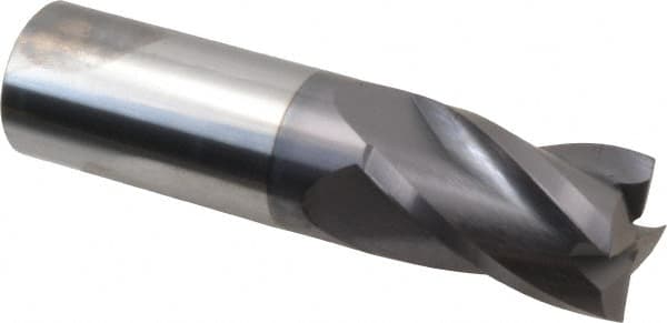 Hertel - 1", 1-1/2" LOC, 1" Shank Diam, 4" OAL, 4 Flute, Solid Carbide Square End Mill - Single End, AlTiN Finish, Spiral Flute, 30° Helix, Centercutting, Right Hand Cut, Right Hand Flute - Benchmark Tooling