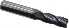 Hertel - 13/32", 1" LOC, 7/16" Shank Diam, 2-3/4" OAL, 4 Flute, Solid Carbide Square End Mill - Single End, AlTiN Finish, Spiral Flute, 30° Helix, Centercutting, Right Hand Cut, Right Hand Flute - Benchmark Tooling