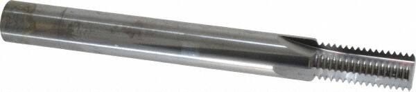 Scientific Cutting Tools - 7/16-20 Thread, 3/8" Shank Diam, Bright Coating, Solid Carbide Straight Flute Thread Mill - 4 Flutes, 3-1/2" OAL, 7/16" Min Noml Diameter - Exact Industrial Supply