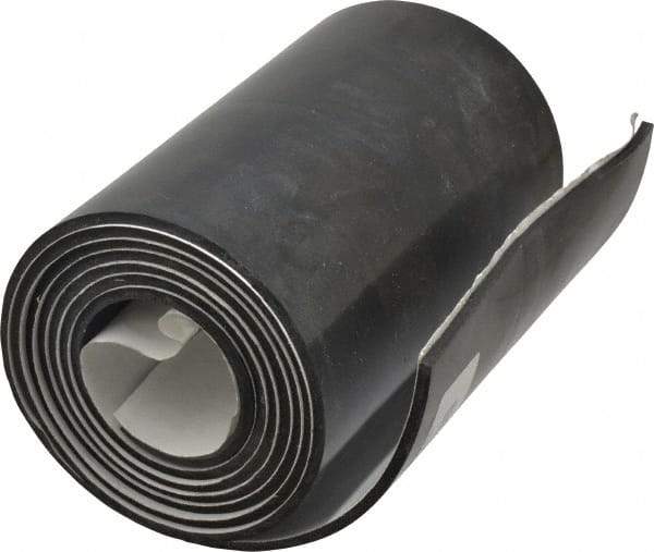 Made in USA - 60" Long, 6" Wide, 1/8" Thick, Buna-N Rubber Foam Sheet - 50 to 60 Durometer, Black, -20 to 180°F, 2,500 psi Tensile Strength, Adhesive Backing, Stock Length - Benchmark Tooling
