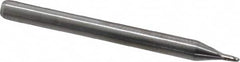 Kyocera - 0.04", 0.06" LOC, 1/8" Shank Diam, 1-1/2" OAL, 2 Flute, Solid Carbide Square End Mill - Single End, Uncoated, Spiral Flute, 30° Helix, Centercutting, Right Hand Cut, Right Hand Flute, Series 1620 - Benchmark Tooling