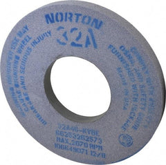 Norton - 12" Diam x 5" Hole x 1" Thick, K Hardness, 46 Grit Surface Grinding Wheel - Aluminum Oxide, Type 1, Coarse Grade, 2,070 Max RPM, Vitrified Bond, No Recess - Benchmark Tooling