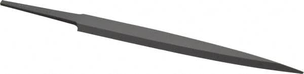 Grobet - 4" Standard Precision Swiss Pattern Barrette File - Double Cut, 1/2" Width Diam x 1/8" Thick, With Tang - Benchmark Tooling