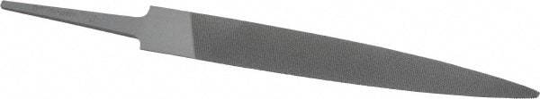 Grobet - 4" Standard Precision Swiss Pattern Half Round File - Double Cut, 15/32" Width Diam x 9/64" Thick, With Tang - Benchmark Tooling