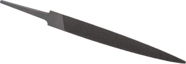 Grobet - 4" Standard Precision Swiss Pattern Half Round File - Double Cut, 15/32" Width Diam x 9/64" Thick, With Tang - Benchmark Tooling