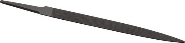 Grobet - 6" Standard Precision Swiss Pattern Half Round File - Double Cut, 19/32" Width Diam x 3/16" Thick, With Tang - Benchmark Tooling