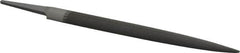 Grobet - 8" Standard Precision Swiss Pattern Half Round File - Double Cut, 13/16" Width Diam x 15/64" Thick, With Tang - Benchmark Tooling
