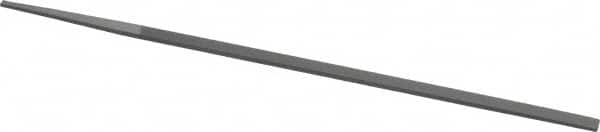 Grobet - 8" Standard Precision Swiss Pattern Narrow Pillar File - Double Cut, 9/32" Width Diam x 9/64" Thick, With Tang - Benchmark Tooling