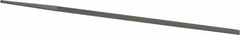 Grobet - 8" Standard Precision Swiss Pattern Narrow Pillar File - Double Cut, 9/32" Width Diam x 9/64" Thick, With Tang - Benchmark Tooling