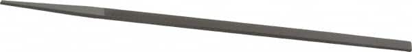 Grobet - 8" Standard Precision Swiss Pattern Narrow Pillar File - Double Cut, 11/32" Width Diam x 11/64" Thick, With Tang - Benchmark Tooling