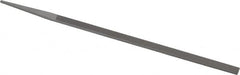 Grobet - 8" Standard Precision Swiss Pattern Narrow Pillar File - Double Cut, 11/32" Width Diam x 11/64" Thick, With Tang - Benchmark Tooling