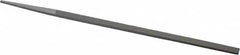 Grobet - 8" Standard Precision Swiss Pattern Narrow Pillar File - Double Cut, 11/32" Width Diam x 11/64" Thick, With Tang - Benchmark Tooling