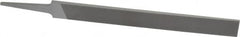 Grobet - 8" Standard Precision Swiss Pattern Hand File - Double Cut, 29/32" Width Diam x 3/16" Thick, With Tang - Benchmark Tooling