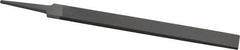 Grobet - 8" Standard Precision Swiss Pattern Hand File - Double Cut, 29/32" Width Diam x 3/16" Thick, With Tang - Benchmark Tooling