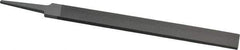 Grobet - 8" Standard Precision Swiss Pattern Hand File - Double Cut, 29/32" Width Diam x 3/16" Thick, With Tang - Benchmark Tooling