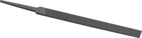 Grobet - 4" Standard Precision Swiss Pattern Regular Pillar File - Double Cut, 3/8" Width Diam x 1/8" Thick, With Tang - Benchmark Tooling